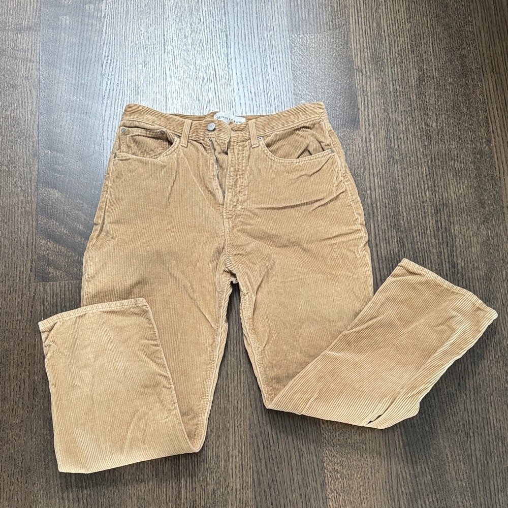 Denim Forum Joni High Rise Loose 29L Light Brown Corduroy Trousers
